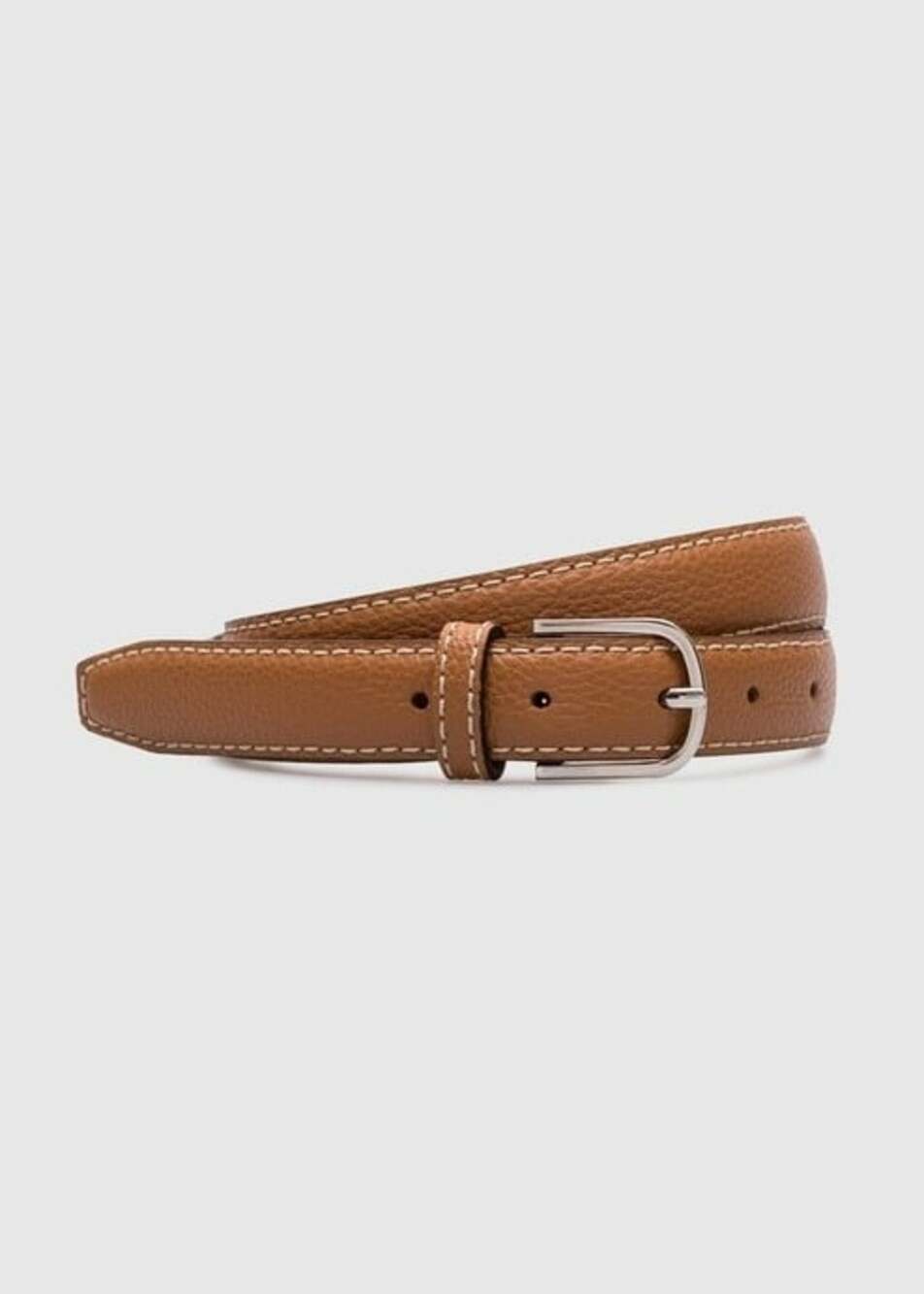 TOTEME Women's Thin Pebbled Leather Belt in Tan Size 90 (MSRP $380)